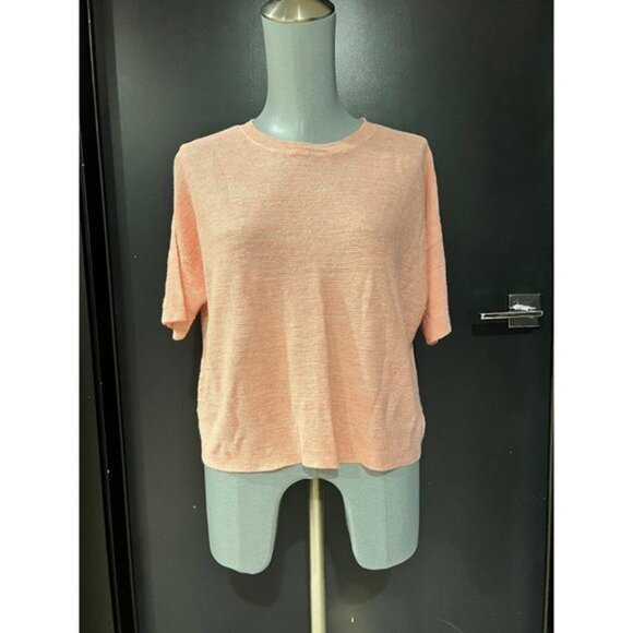 EILEEN FISHER Organic Linen Mélange Elbow-Sleeve Top Blouse size PM - Picture 4 of 8